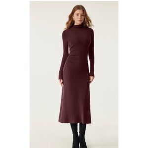 Elegant Burgundy Long Sleeve Mini Dress